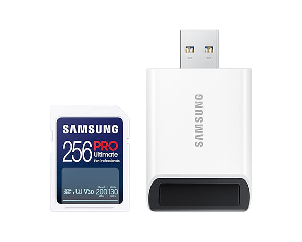 SD Card 256GB Samsung SDXC PRO Ultimate   (CL10) Reader retail