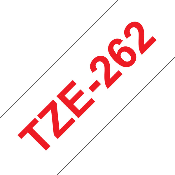 Schriftbandkassette Brother 36mm weiß/rot    TZE262