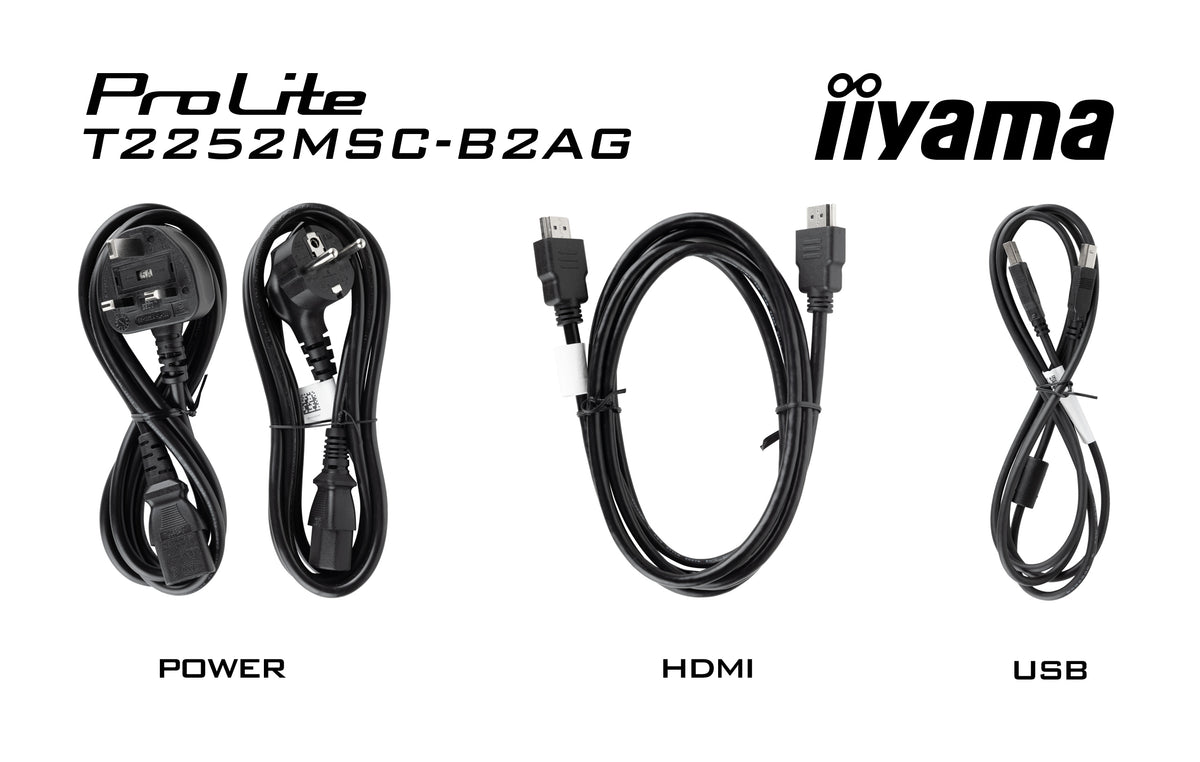 IIYAMA 54.5cm (21,5") T2252MSC-B2AG 16:9 Touch HDMI+2USB+DP