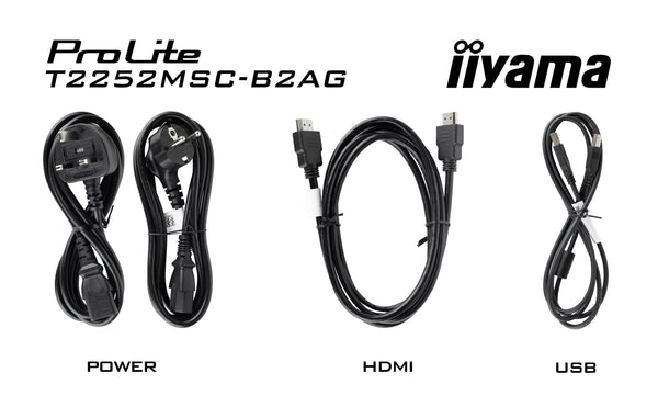 IIYAMA 54.5cm (21,5") T2252MSC-B2AG 16:9 Touch HDMI+2USB+DP