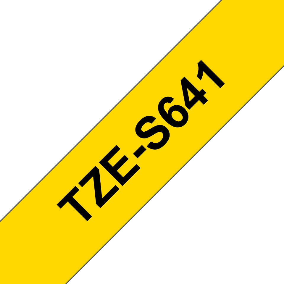 Schriftbandkassette Brother 18mm gelb/schwarz  TZe-S641