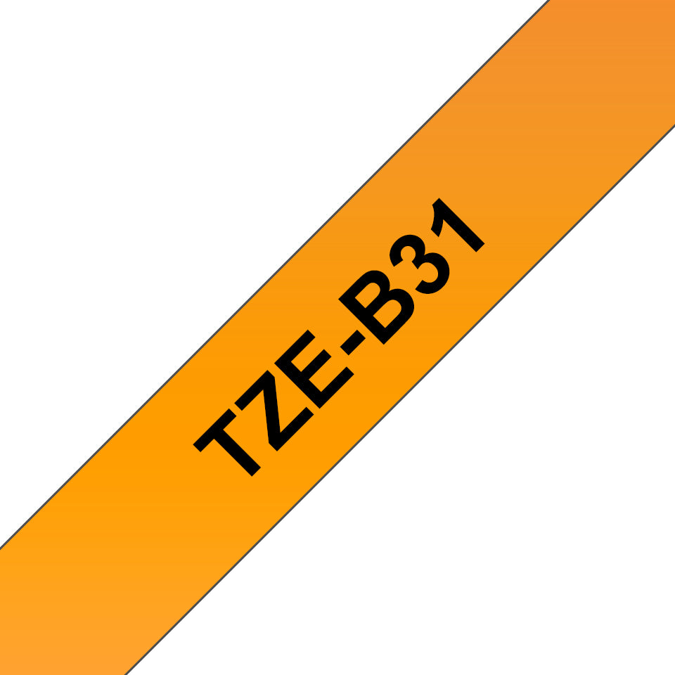Schriftbandkassette Brother 12mm signal orange/schwarz