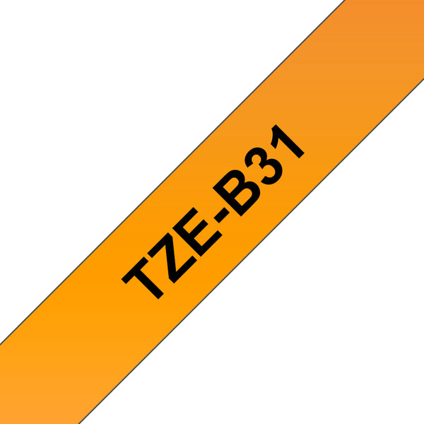 Schriftbandkassette Brother 12mm signal orange/schwarz