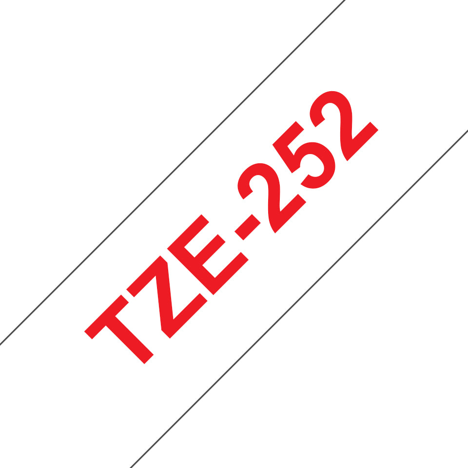 Schriftbandkassette Brother 24mm weiß/rot    TZE252
