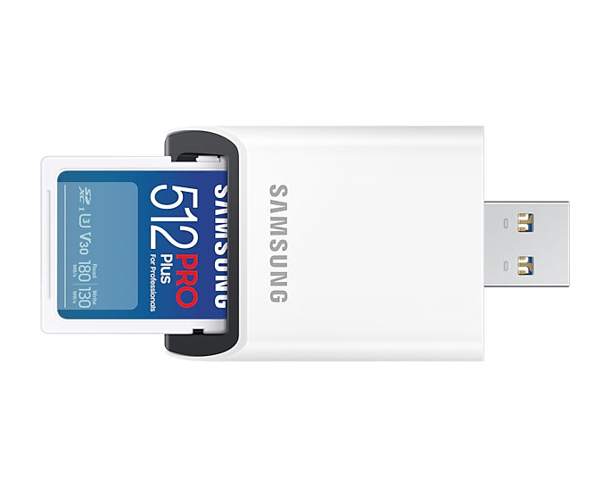 SD Card 512GB Samsung SDXC PRO Plus (2023)(CL10) Reader retail