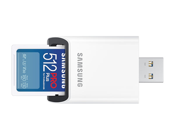 SD Card 512GB Samsung SDXC PRO Plus (2023)(CL10) Reader retail