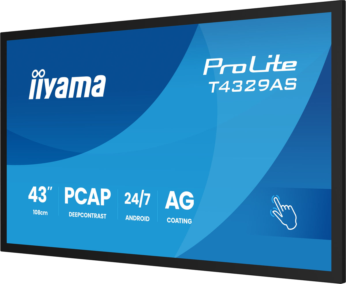 IIYAMA 108cm  (42.5") T4329AS-B1AG 16:9 M-Touch 2xHDMI+UBS-C