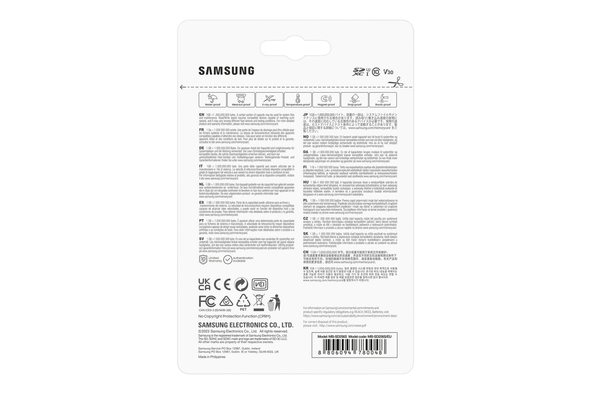 SD Card 256GB Samsung SDXC PRO Plus (2023)(CL10) retail