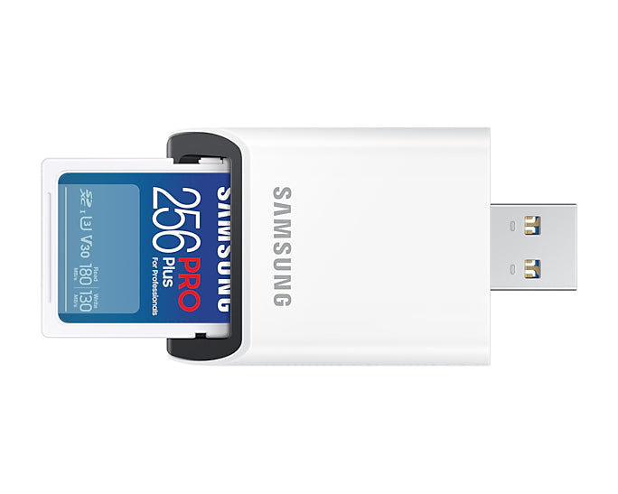 SD Card 256GB Samsung SDXC PRO Plus (2023)(CL10) Reader retail